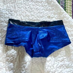 Blue sparkle pole shorts